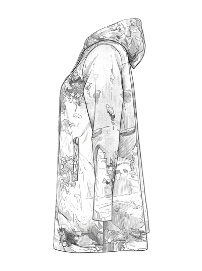 DC26870 Santorini Summer Print Wind & Rain Proof Hooded Parker