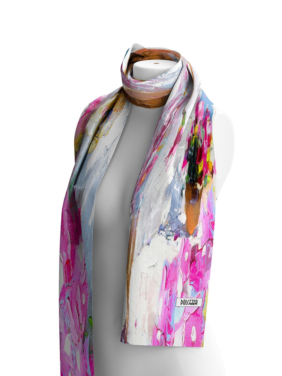 DC26901 Summer in Santorini Print Soft Viscose Scarf