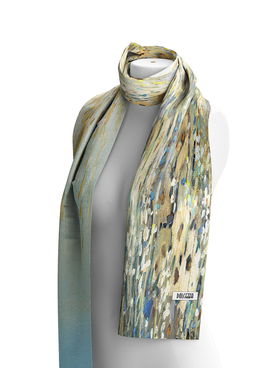 DC26912 Shoreline Flowers Print Soft Viscose Scarf