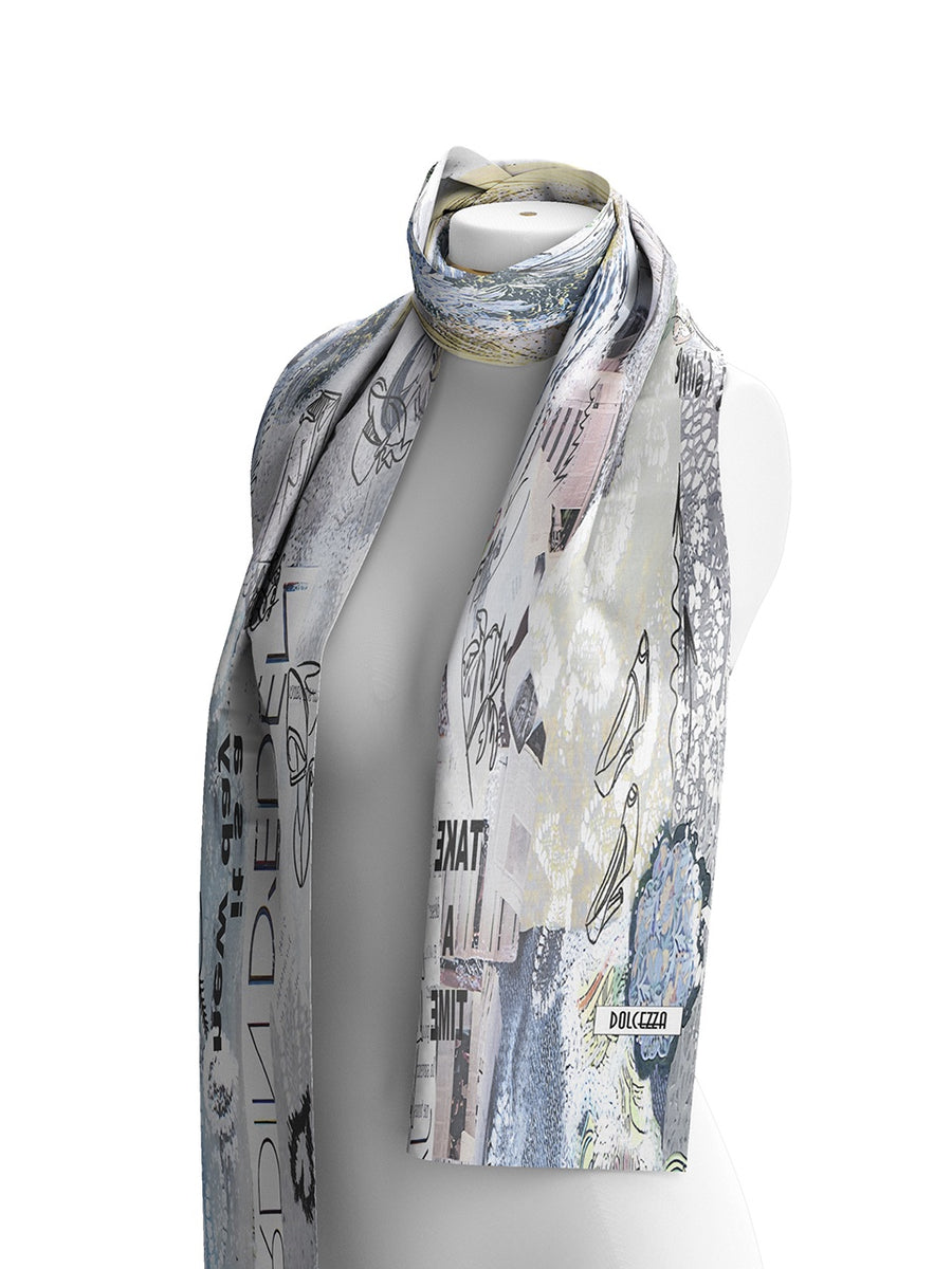 DC26913 ‘Collage #46’ Print Soft Viscose Scarf