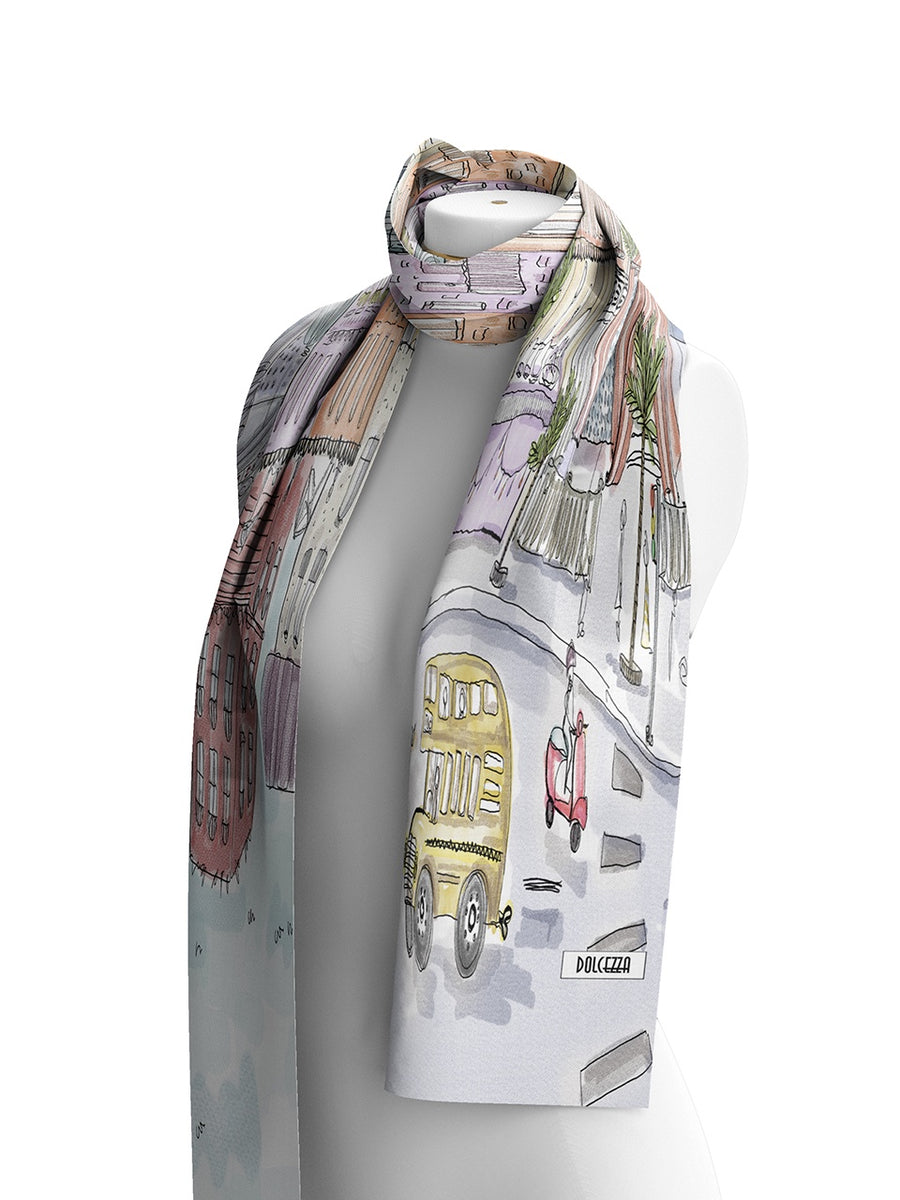 DC26914 City Circus Print Soft Viscose Scarf