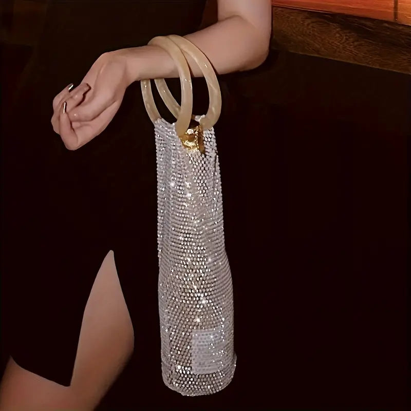 D0001 Diamante Champagne Carry Bag