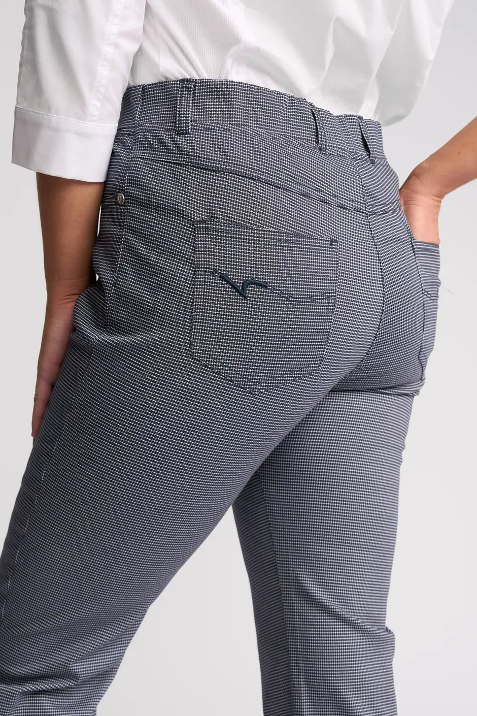VS296 Midnight Fleck 7/8 Cotton Stretch Pant
