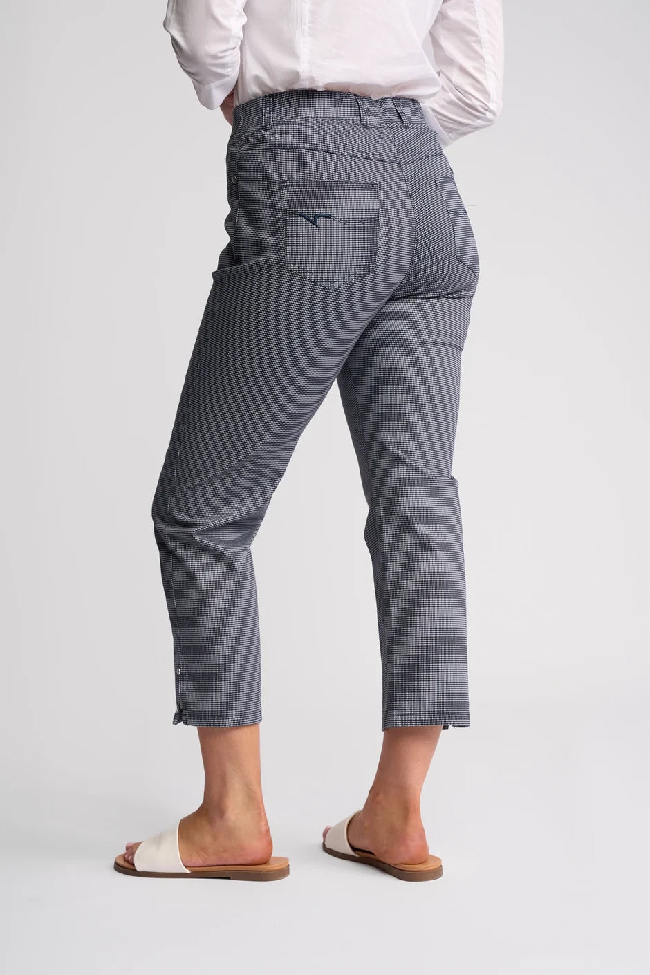 VS296 Midnight Fleck 7/8 Cotton Stretch Pant