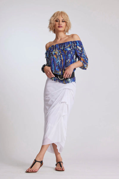 3946 BLACK Side Tuck Skirt