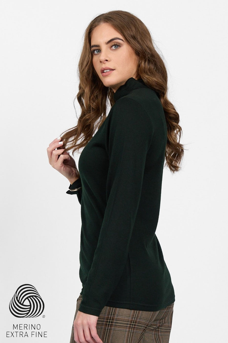 4287 TUI  - Silky Superfine Easy Fit Merino Polo Neck