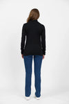 4287 BLACK  - Silky Superfine Easy Fit Merino Polo Neck
