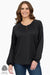 4466 BLACK Silky Superfine Merino Keyhole Top