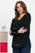 4465 Silky Superfine Merino Button Cuff V Neck Top