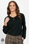 4466 TUI GREEN Silky Superfine Merino Keyhole Top