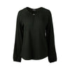 4466 BLACK Silky Superfine Merino Keyhole Top
