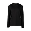 4467 BLACK Silky Superfine Easy Fit Merino Crew Neck