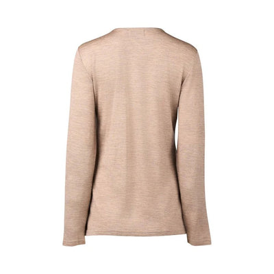 4467 COFFEE CREAM Silky Superfine Easy Fit Merino Crew Neck