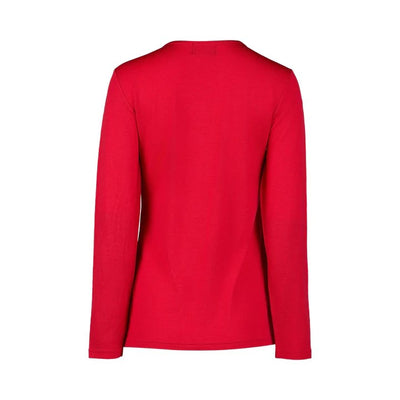 4467 RICH RED Silky Superfine Easy Fit Merino Crew Neck