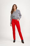 4471 Crisp Cotton Stripe Ruffle Shirt