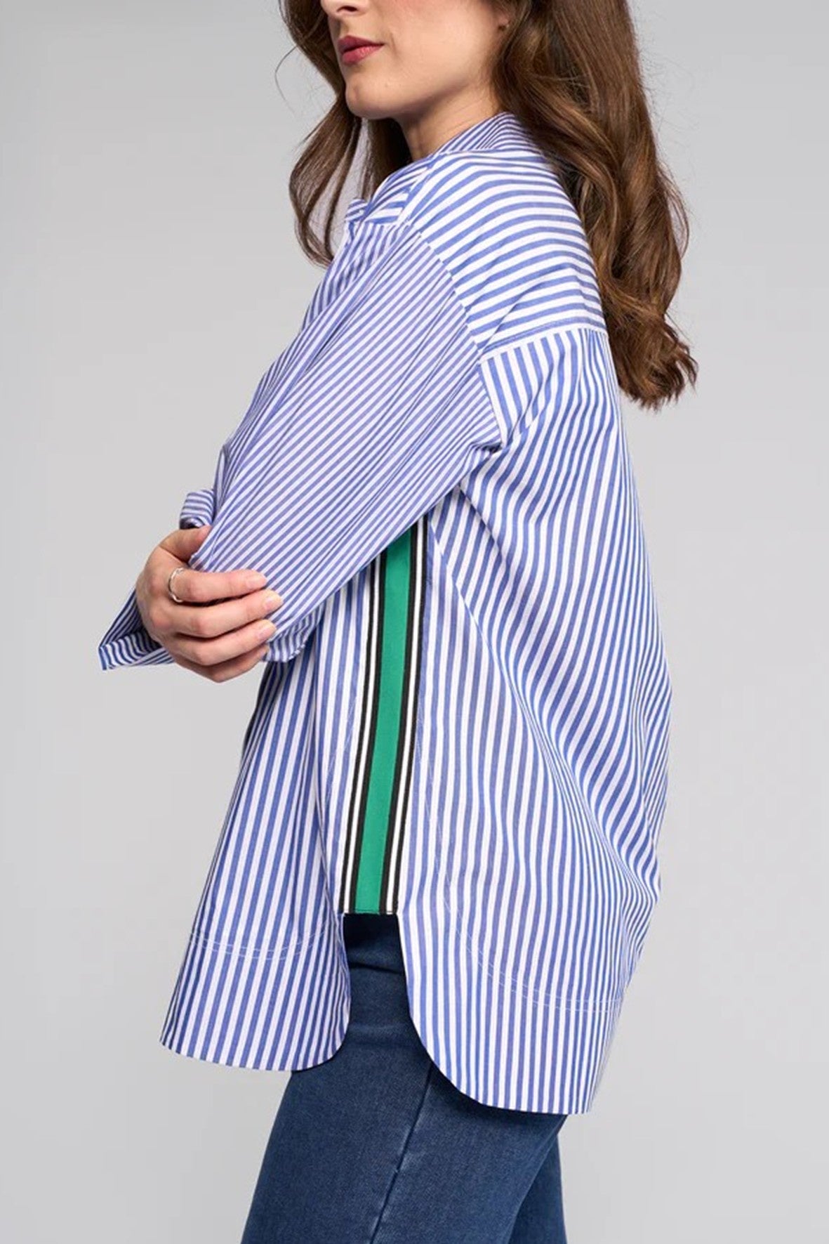 V4501 STRIPE Martha Stewart Look Oversized Crisp Cotton Shirt