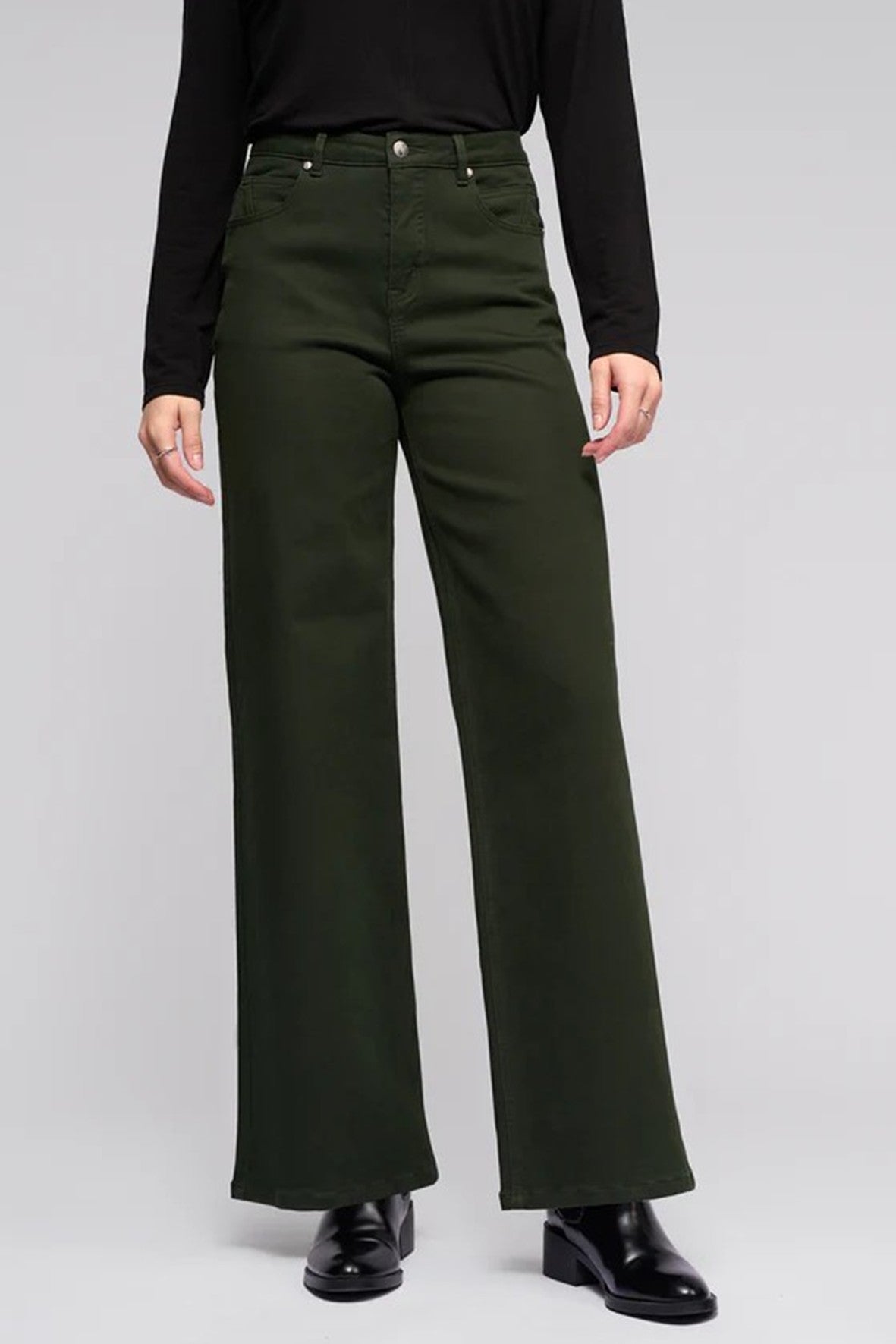 V5050K OLIVE Wide Leg Solo Jean