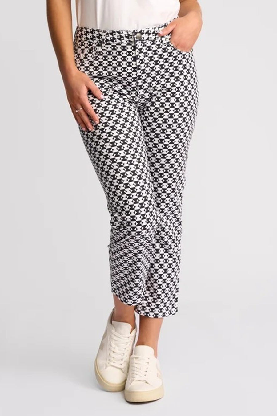 VS5510ALW Geometric Print Stretch Cotton 7/8 Pant