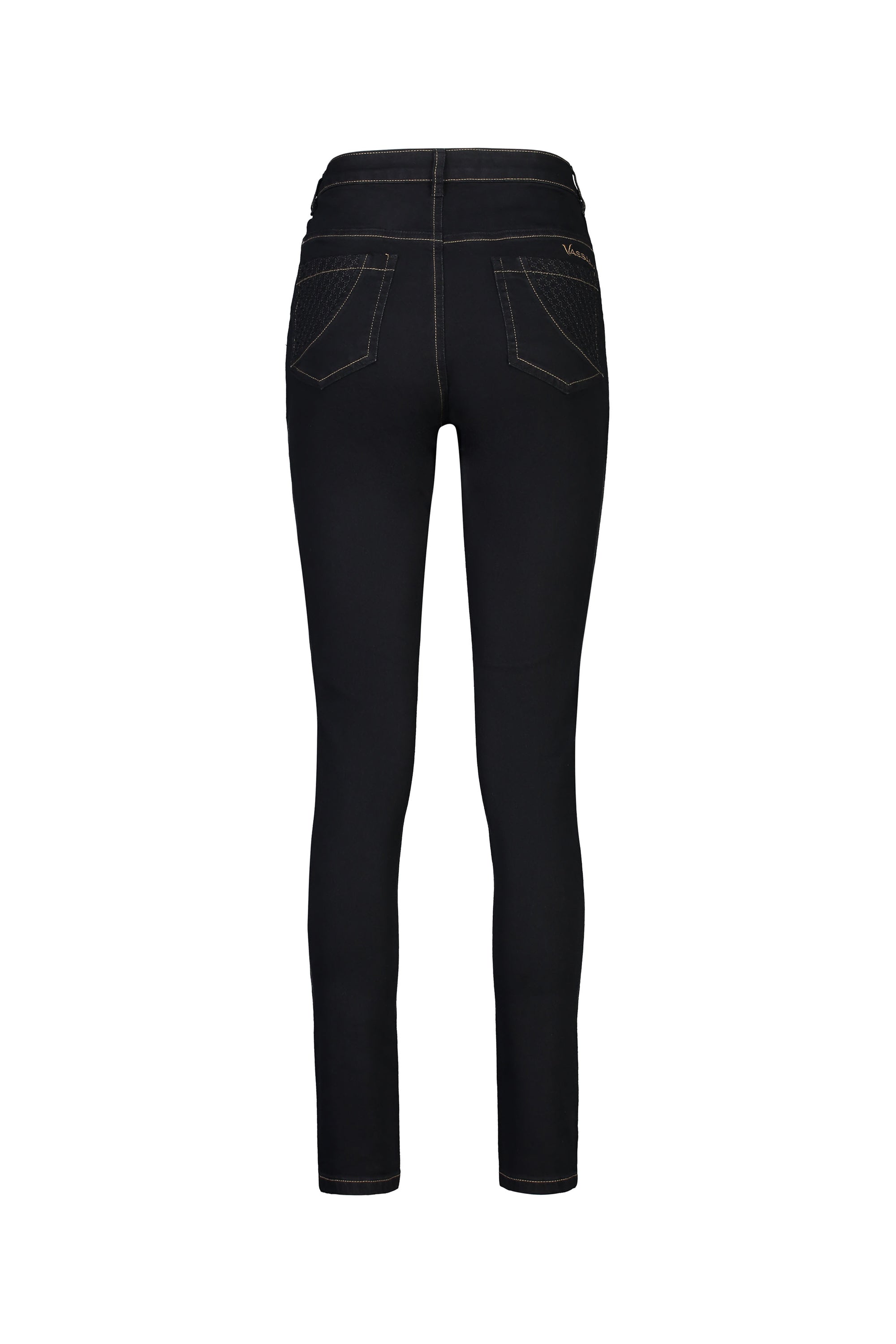 5535 BLACK Skinny Leg Stretch Jean with Pocket Embroidery