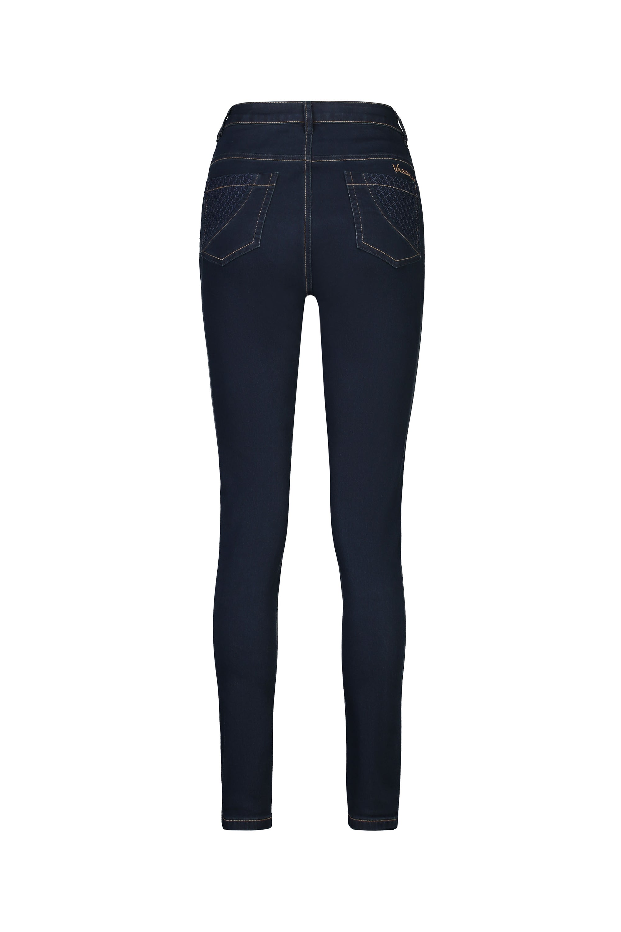 5535 INDIGO Skinny Leg Stretch Jean with Pocket Embroidery