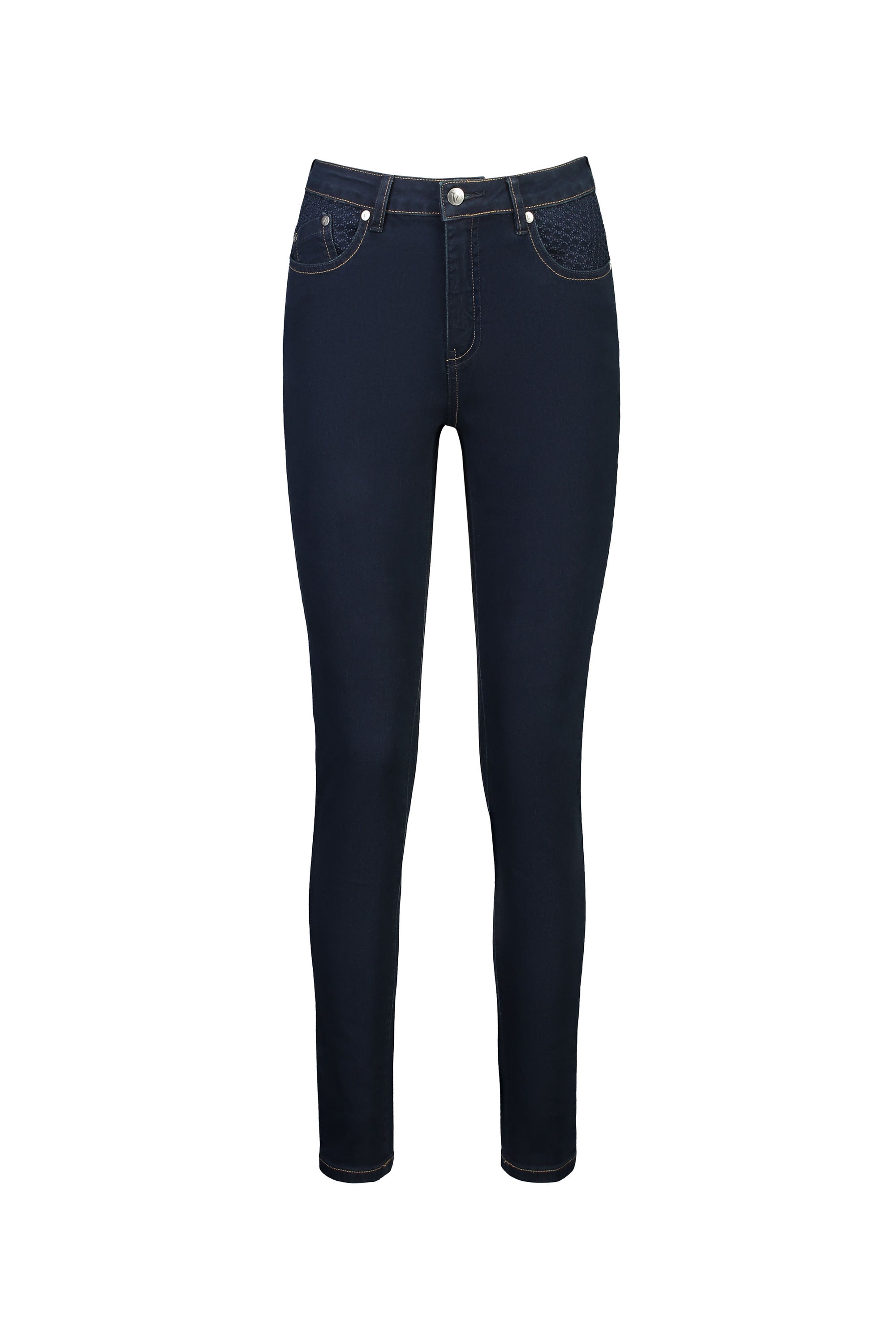 5535 INDIGO Skinny Leg Stretch Jean with Pocket Embroidery