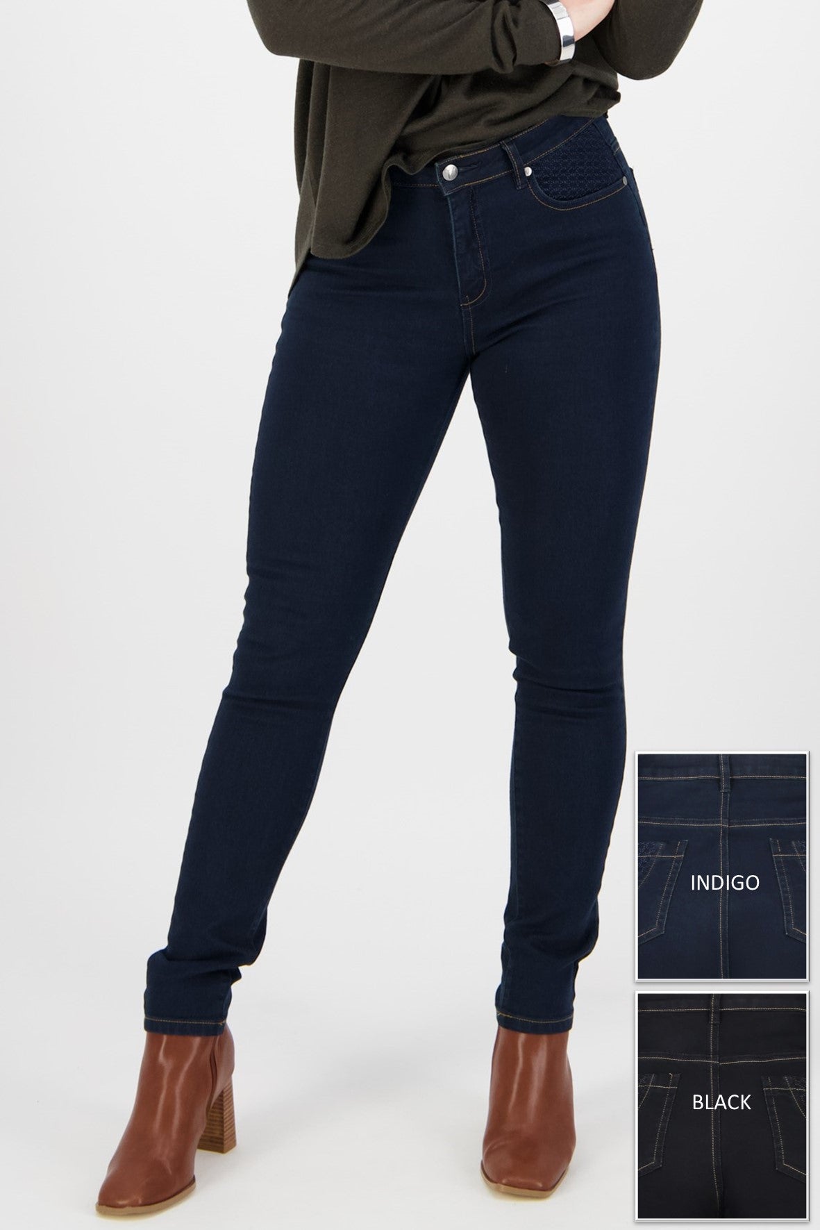 5535 Slim Skinny Leg Stretch Jean with Pocket Embroidery