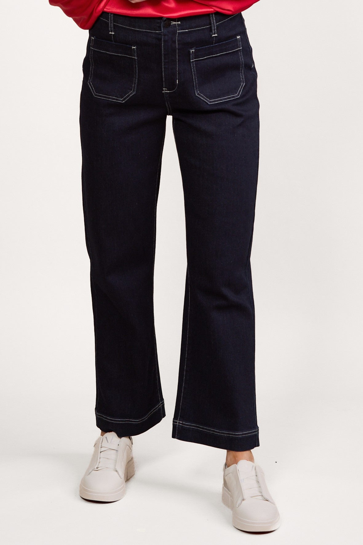 5995A Ink Wide Ankle Length Stretch Jean