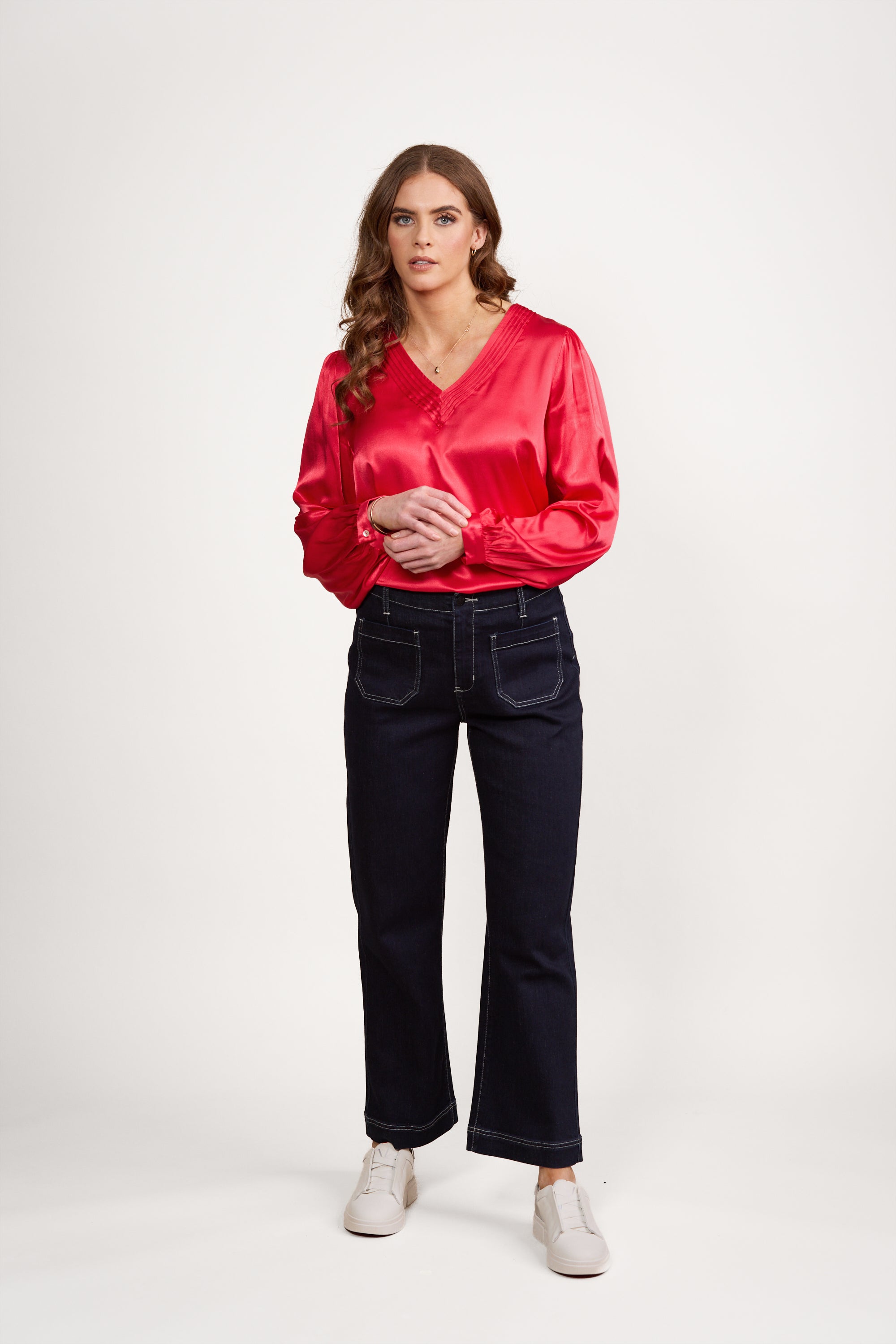 5995A Ink Wide Ankle Length Stretch Jean