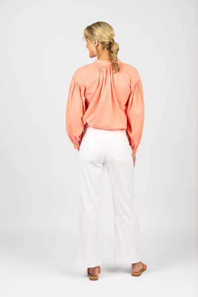 5995A White Wide Ankle Length Stretch Jean