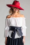 6009  NAVY Soft Leather Wrap Belt
