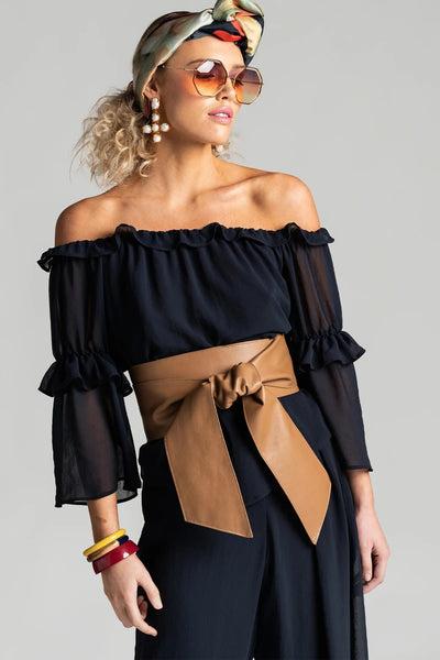 6009 TAN  Soft Leather Wrap Belt