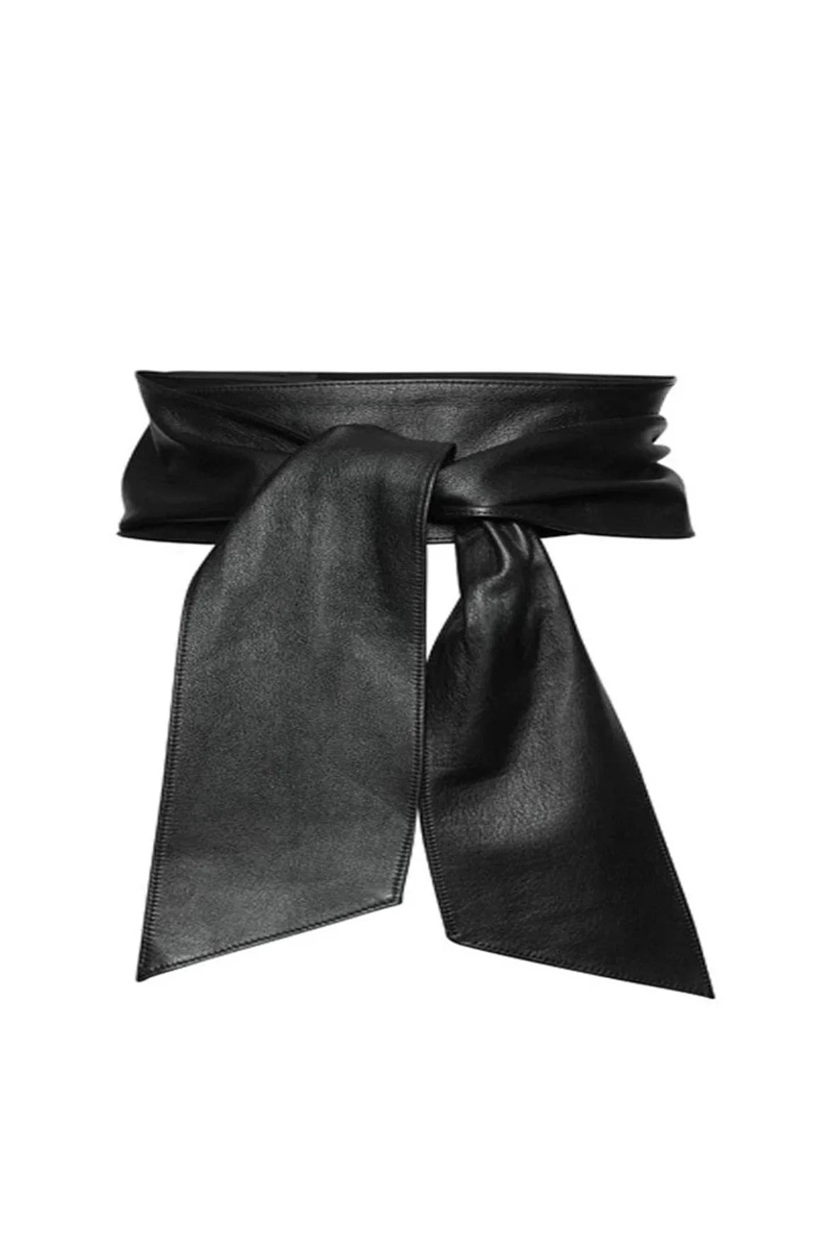 6009  NAVY Soft Leather Wrap Belt