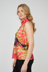 251219 Chic Sleeveless Satin Print Top