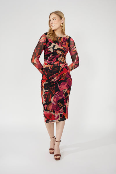 253360 Multi Print Mesh Dress