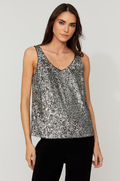 254023 Sequin V-neck Cami Singlet
