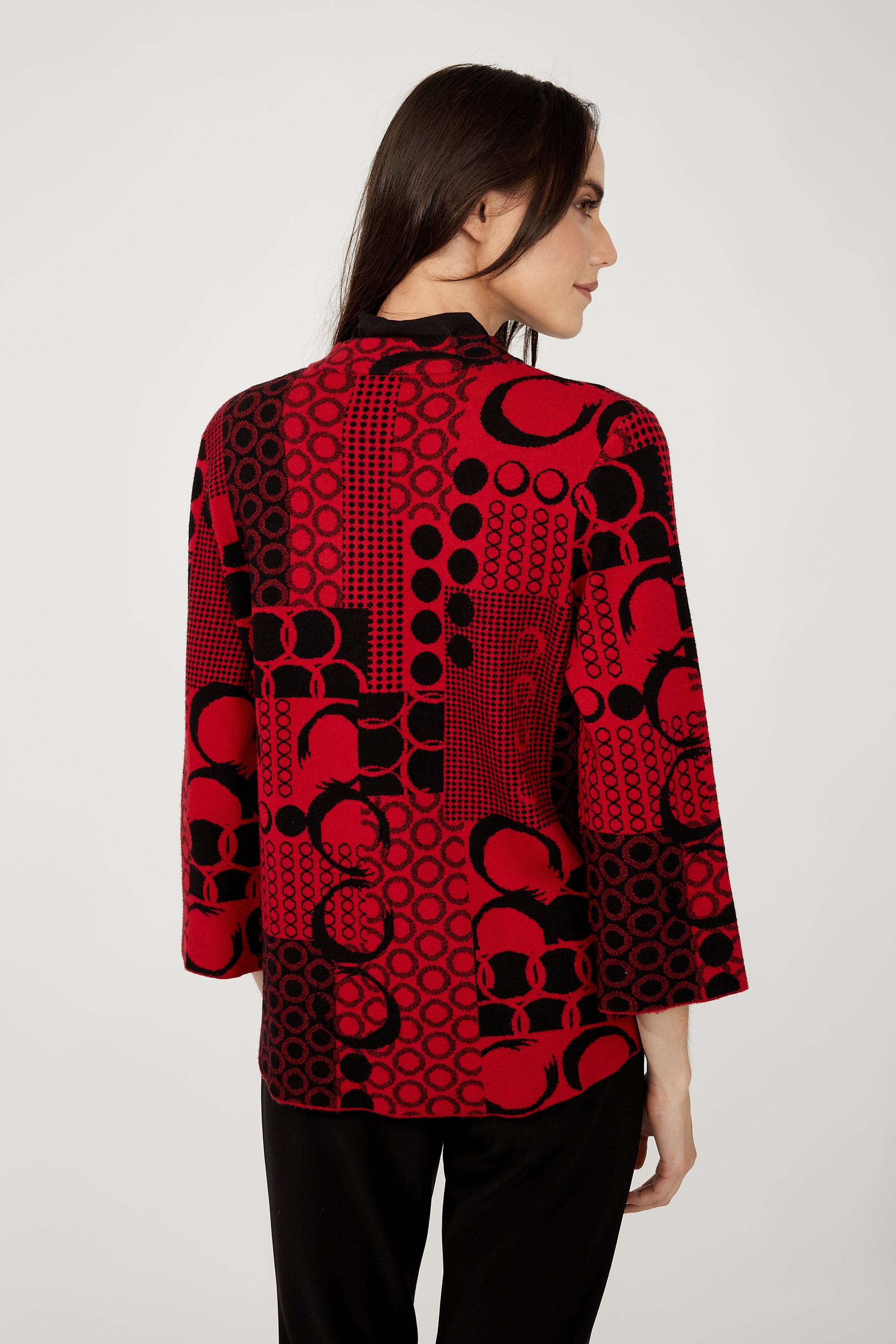 FL4992 Geisha Red Button Jumper Jacket