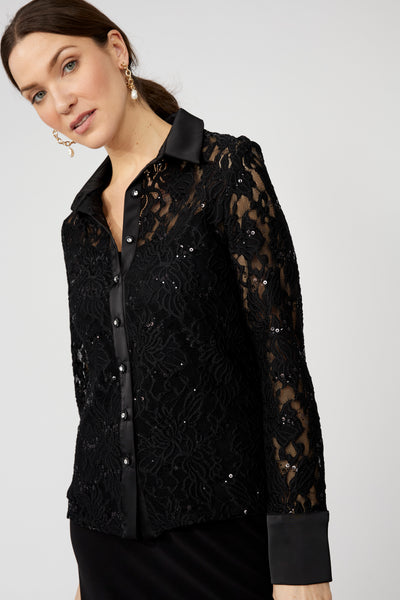 259170 Stetch Lace Shaped Shirt