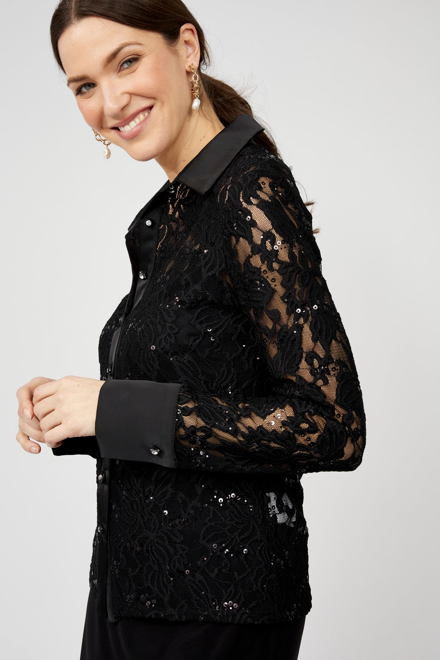 259170 Stretch Lace Shaped Shirt