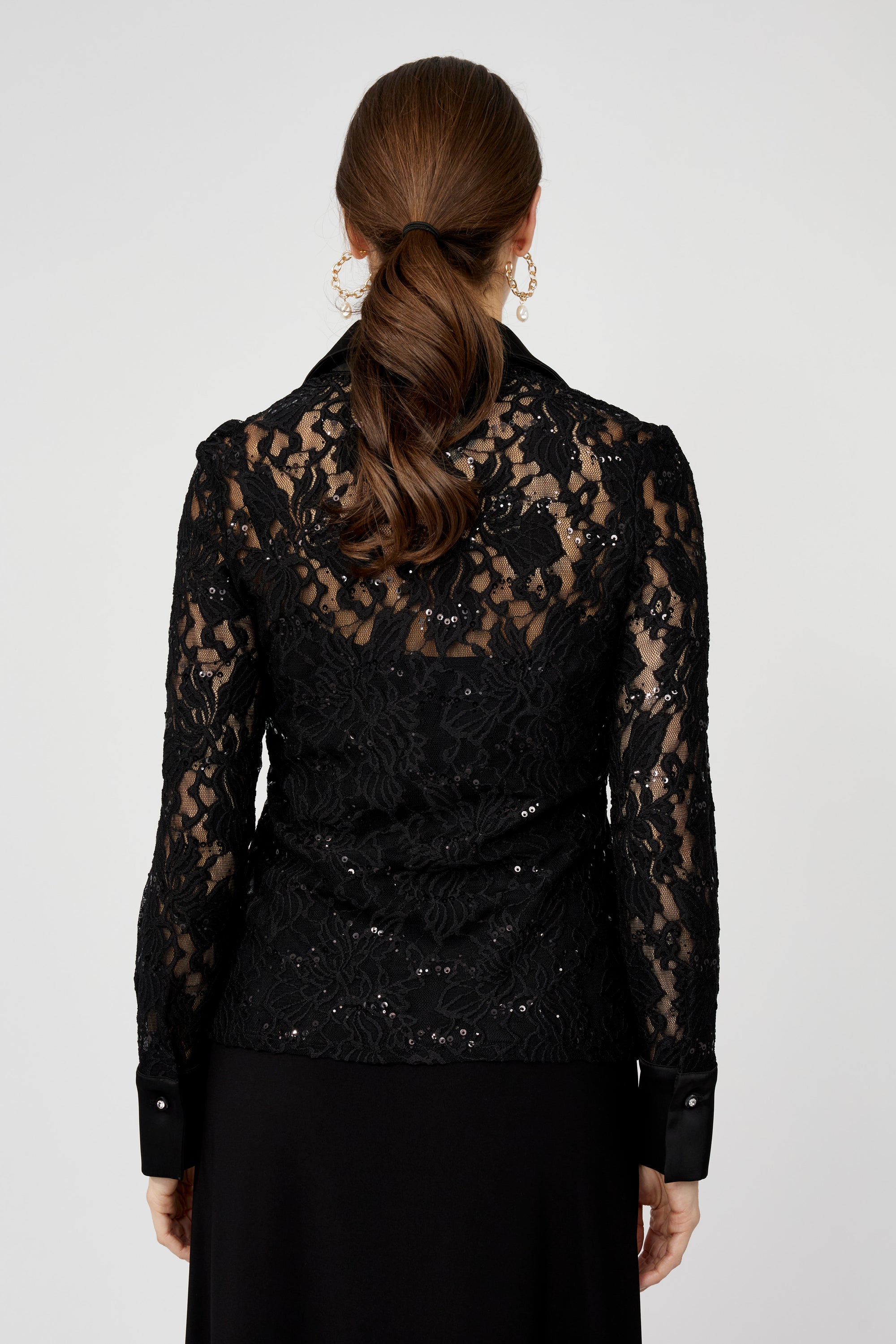 259170 Stetch Lace Shaped Shirt