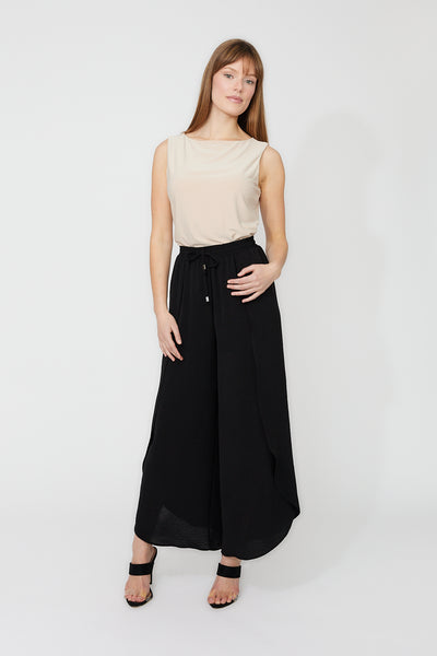 FL261392 Curve Layer Wide Leg Tie Pant