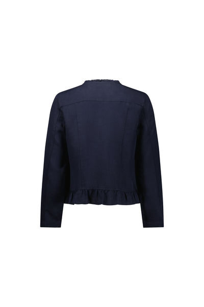 2047 Ink Ruffle Hem Tencel Denim Jacket