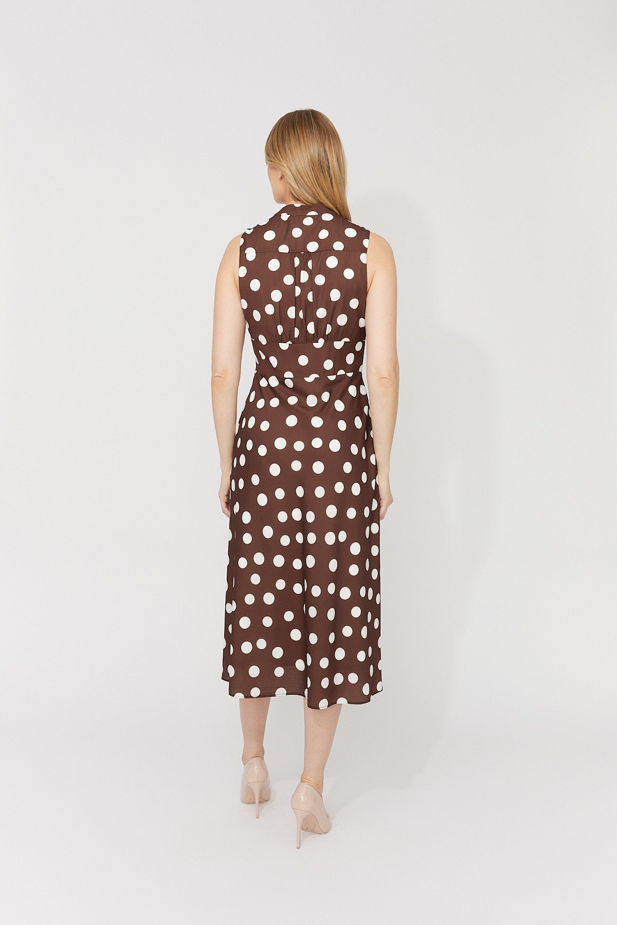FL261380 Coconut Spot A-Line S/Less Dress