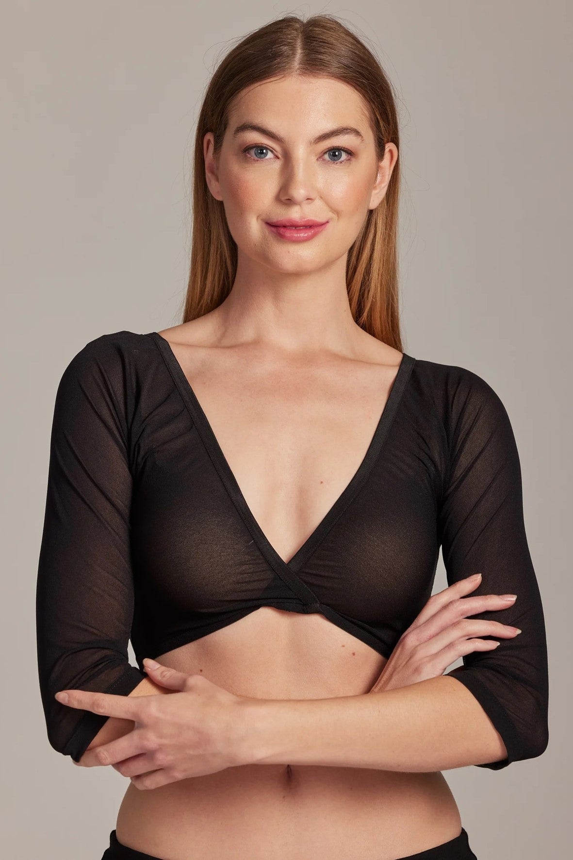 7448A 3/4 Sleeve Mesh Layering Sleeves