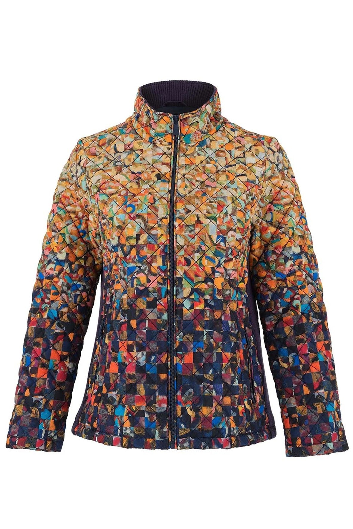 75830 ARTIST PRINT Silky Touch Fine Quilt Puffer Jacket