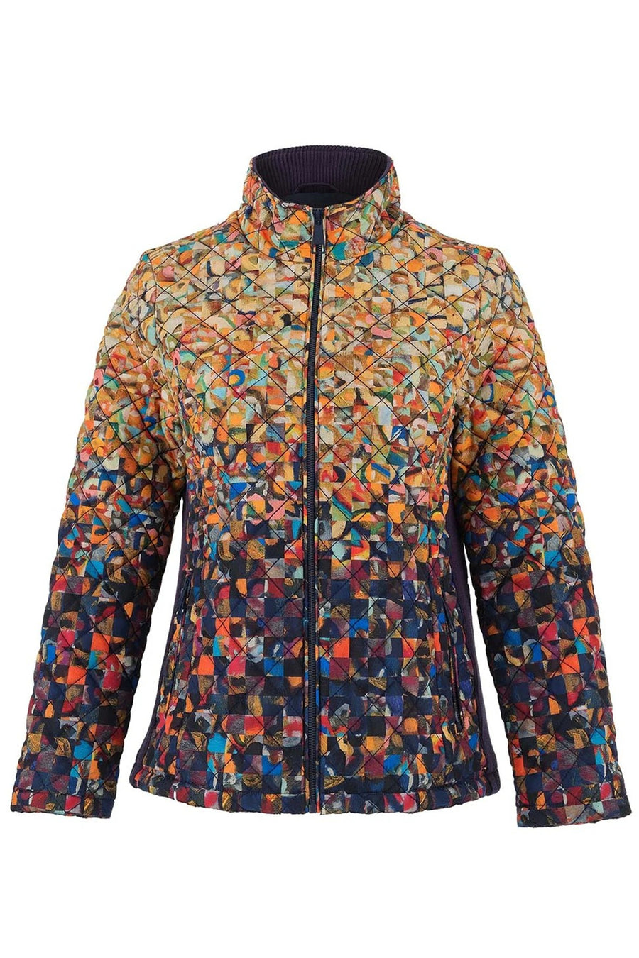 75830 ARTIST PRINT Silky Touch Fine Quilt Puffer Jacket