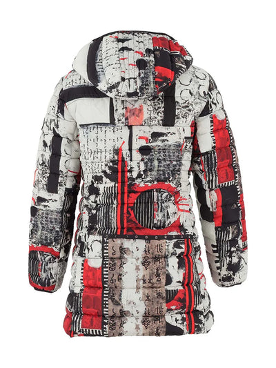 75841 ARTIST PRINT Hooded Fine Quilt Puffer Coat