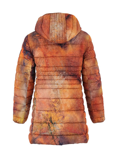 75842 ARTIST PRINT Hooded Fine Quilt Puffer Coat