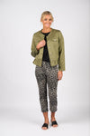 2047 Olive Ruffle Hem Tencel Denim Jacket