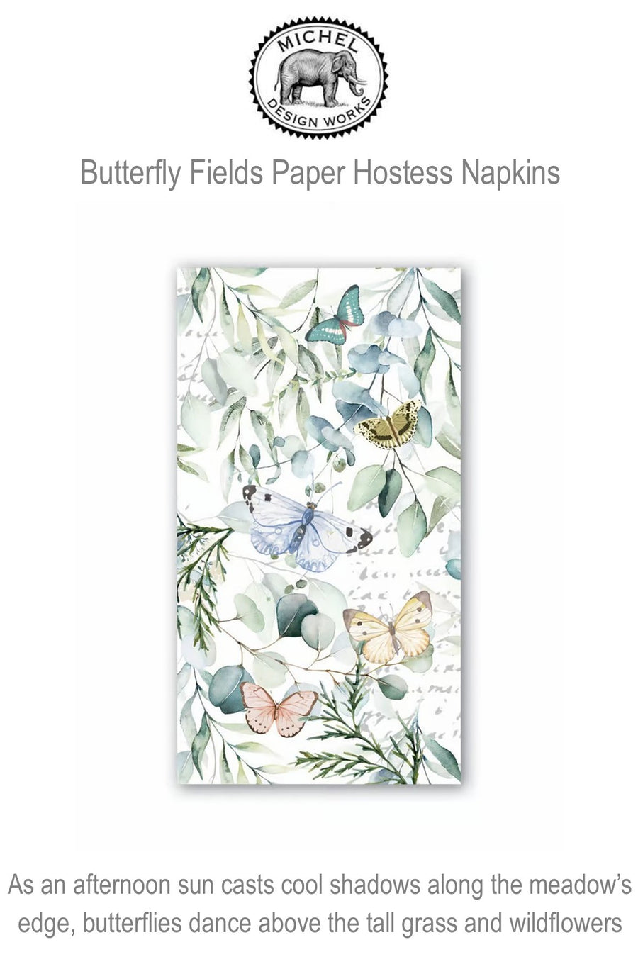 807439 MDW Butterfly Fields Hostess Paper Napkins