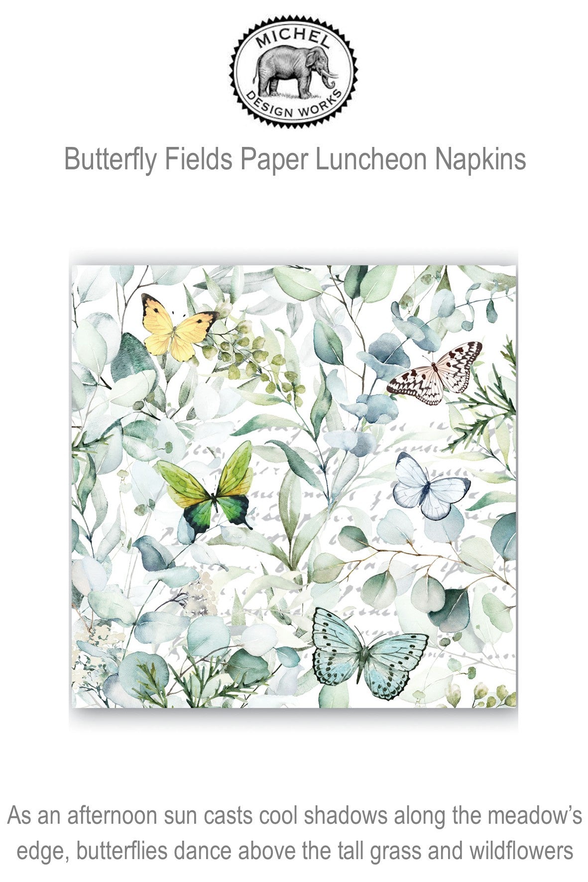 817439 MDW Butterfly Fields Luncheon Paper Napkins